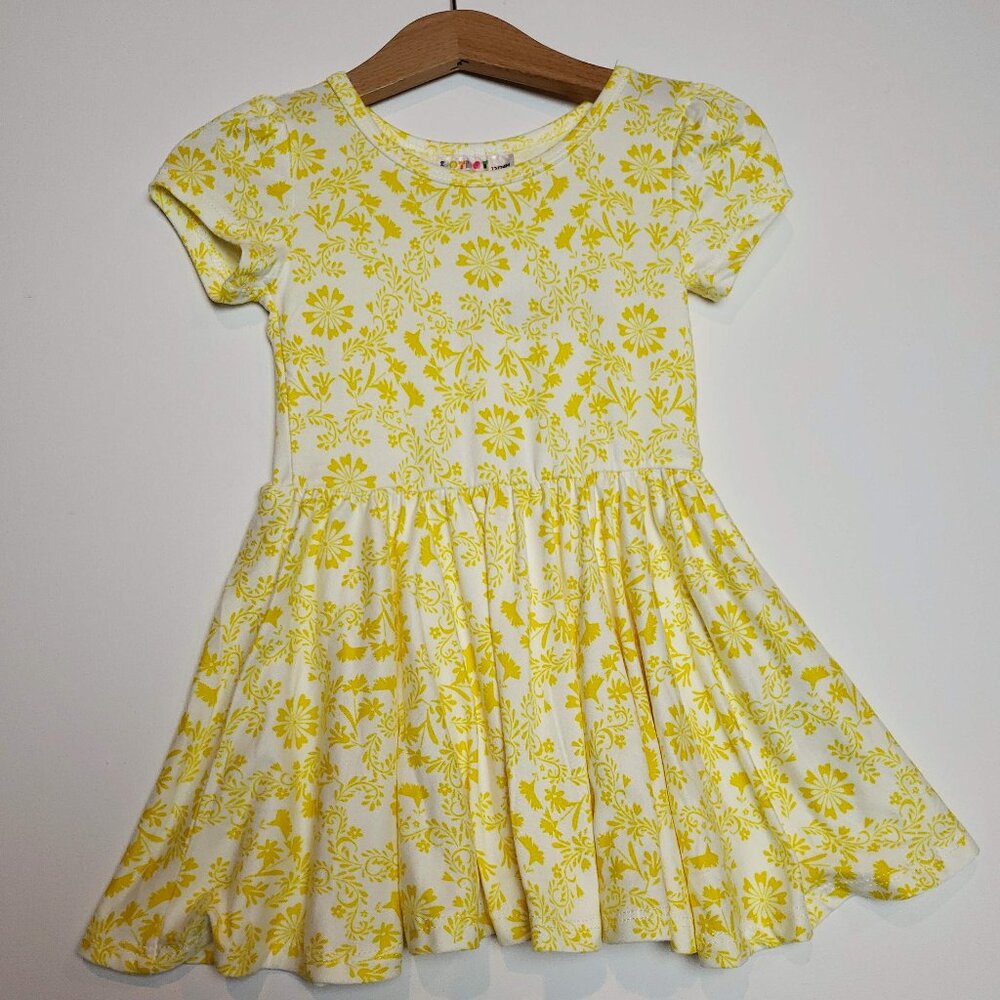 DotDotSmile 12-24 month Classic Cap Dress NWT - Yellow Floral